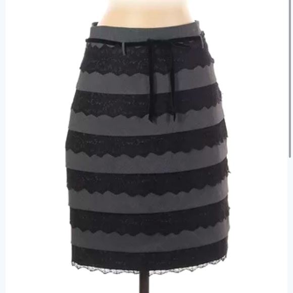 Robert Rodriguez size 2 Black & Gray Lace layered pencil skirt - Picture 1 of 5